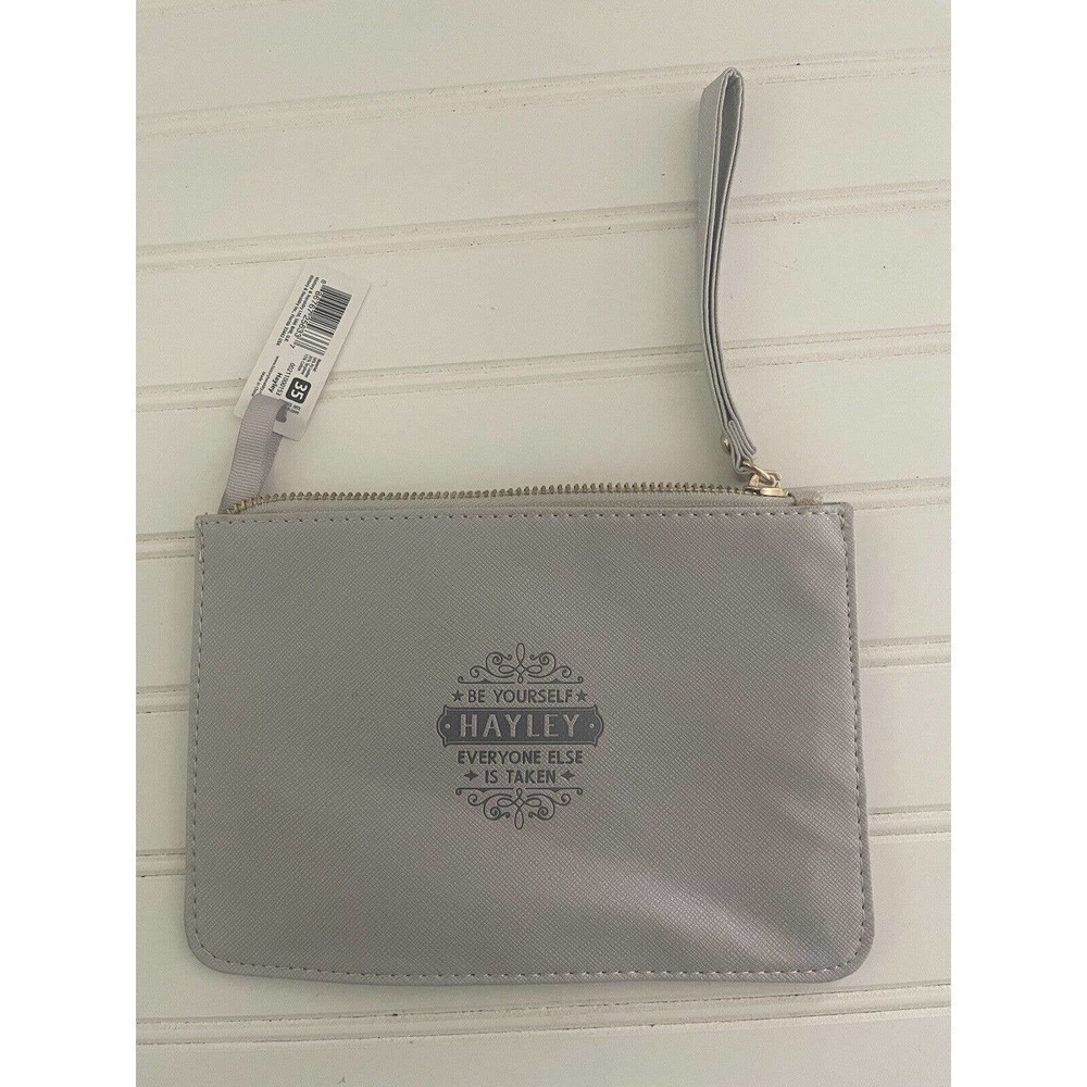 History And Heraldry Clutch Bag Hayley Gray Gold Zipper Wristlet